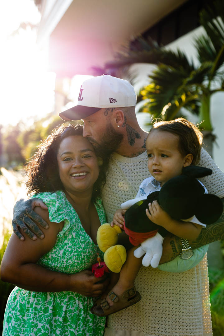 Family all together, posed but warm